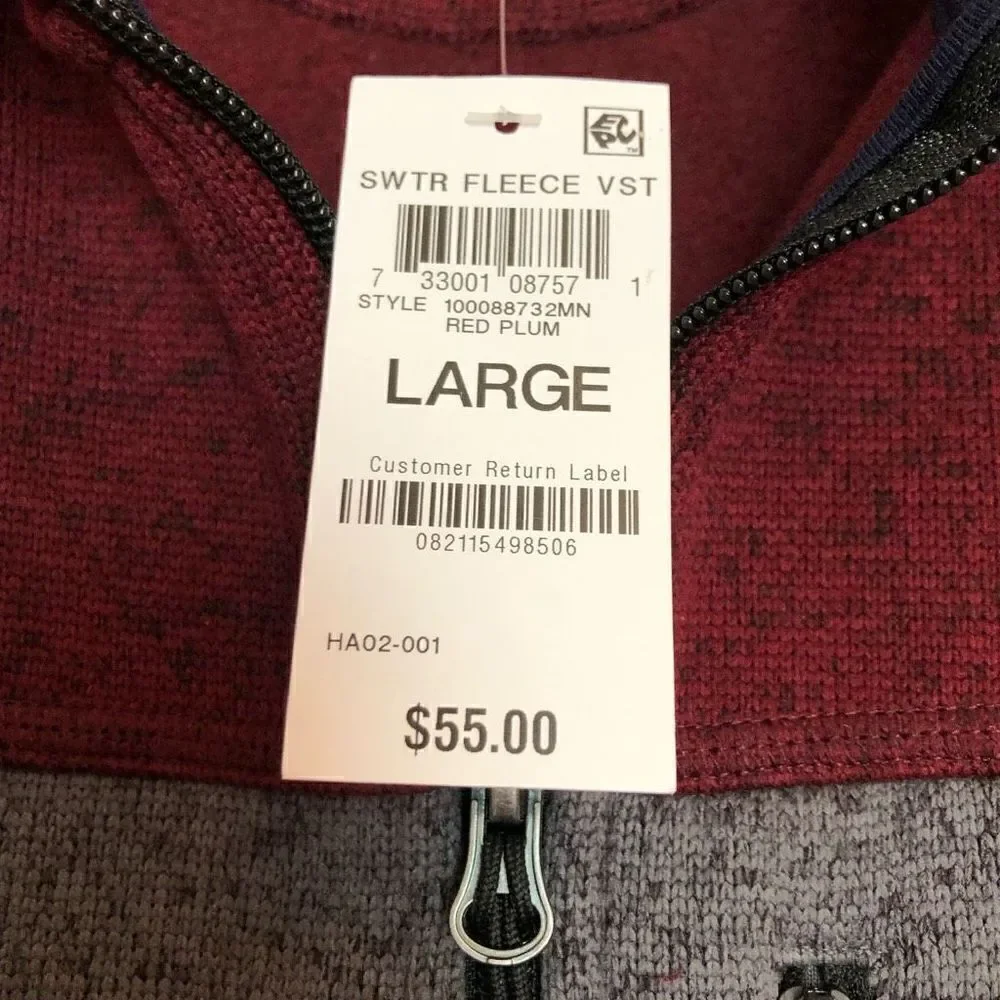 CLUB ROOM - NWT - M Sz L Colorblock Fleece Sweater Vest/Maroon & Grey. SO NICE!